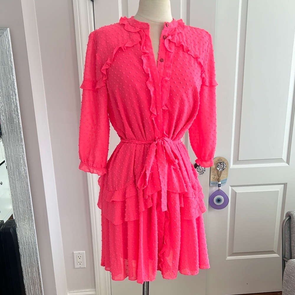 SALONI Pink Long Sleeve Dress